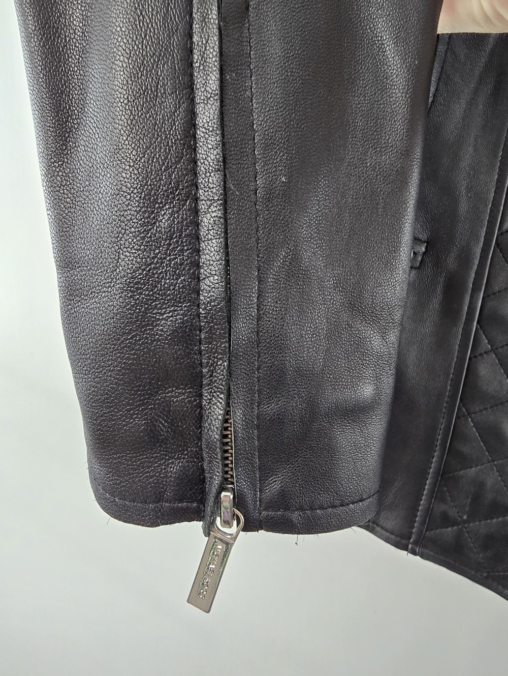 Michael Kors Lamb Leather Convertible Zip Front Moto Biker Jacket Black Size M - Picture 8 of 16